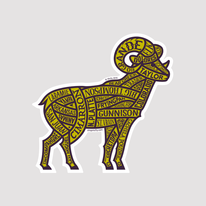 Colorado Rivers Bighorn Sheep - Sticker