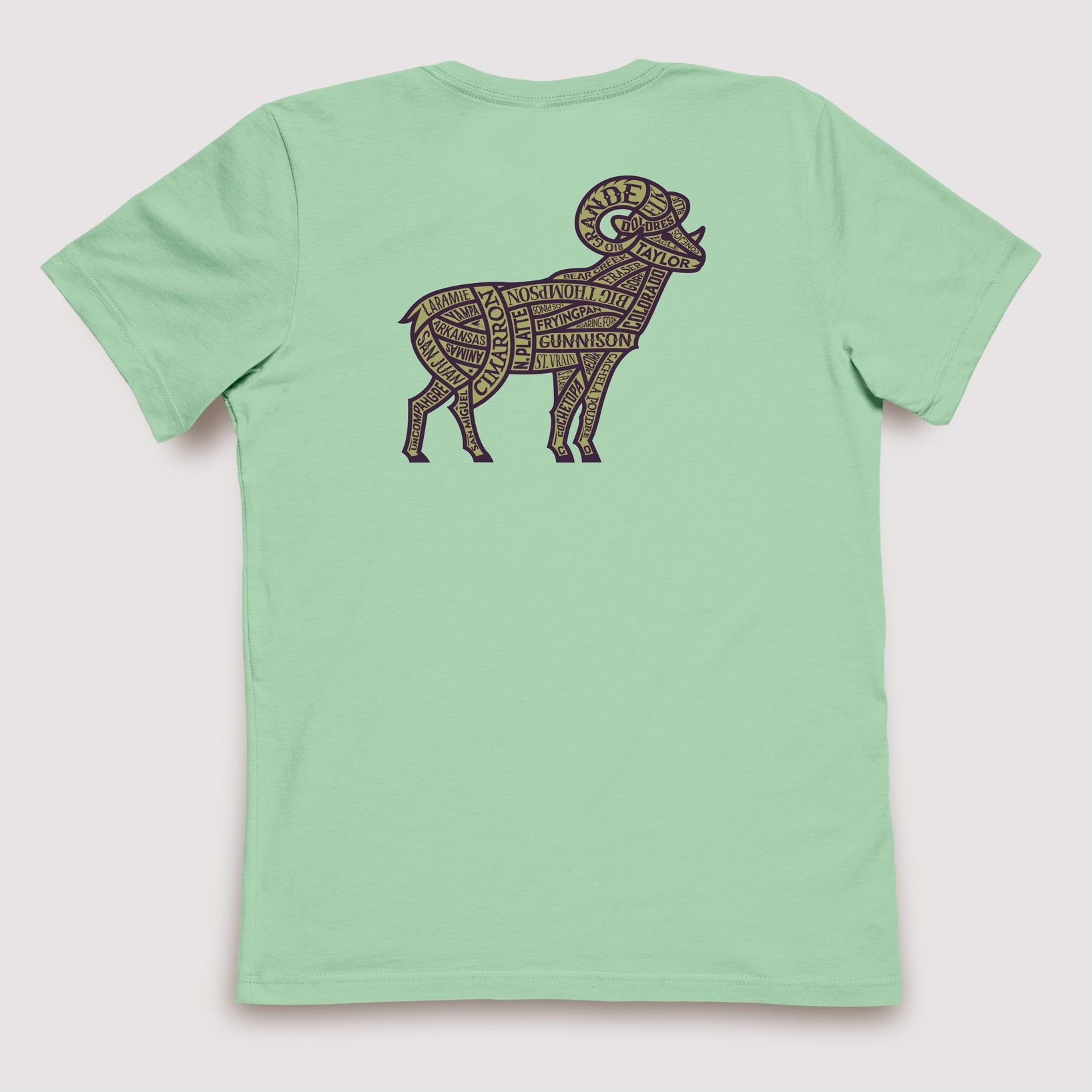Big Horn Sheep Colorado Trout Waters - T-Shirt / Mint