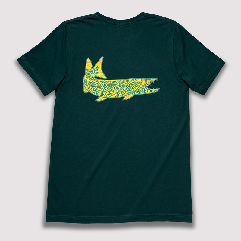Minnesota Muskie - T-Shirt / Deep Forrest Green