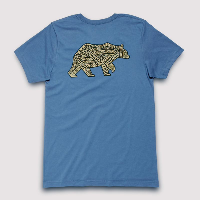 Western Canadian Rivers - T-Shirt / Steel Blue