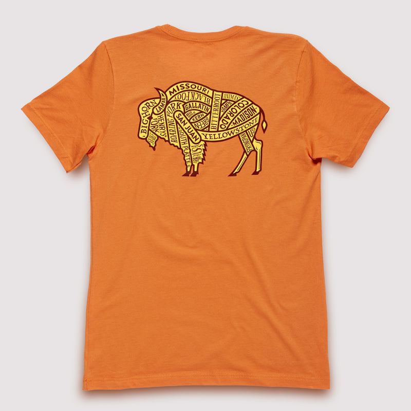 Western US Rivers - T-Shirt / Burnt Orange